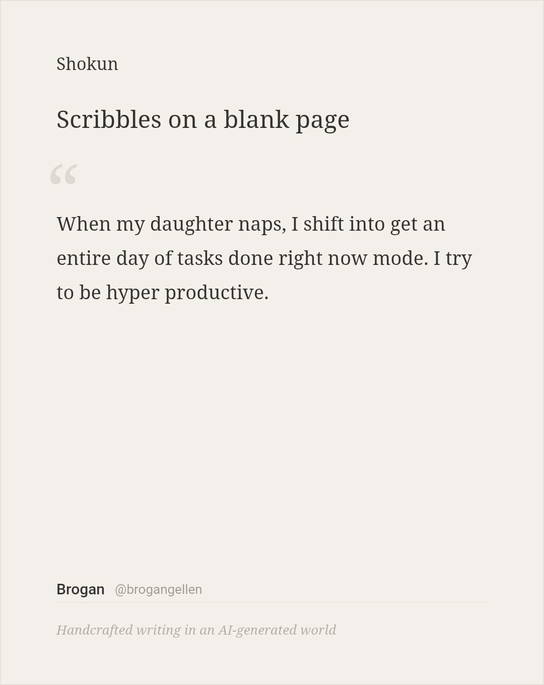 Share card — Scribbles on a blank page by Brogan